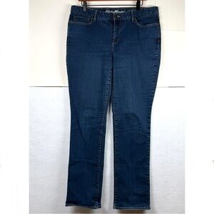 Eddie Bauer Curvy Fit Straight Leg Blue Jeans Medium Wash Denim Womens Size 14